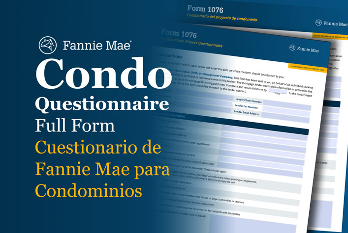 Fannie Mae. Condo Questionnaire Full Form -- Cuestionario de Fannie Mae para Condominios
